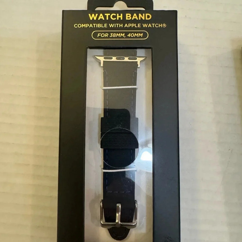 Interchangeable Black and Blue Textured Silicone Watch Band (FMDBA045) 38/40mm